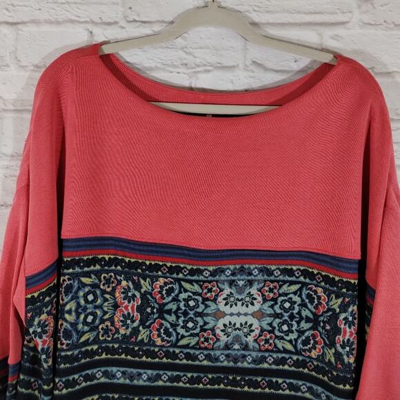 W Free People Pink Blue Floral Striped Steppin Out Tunic Top Mini Dress NWT XS - Picture 2 of 10